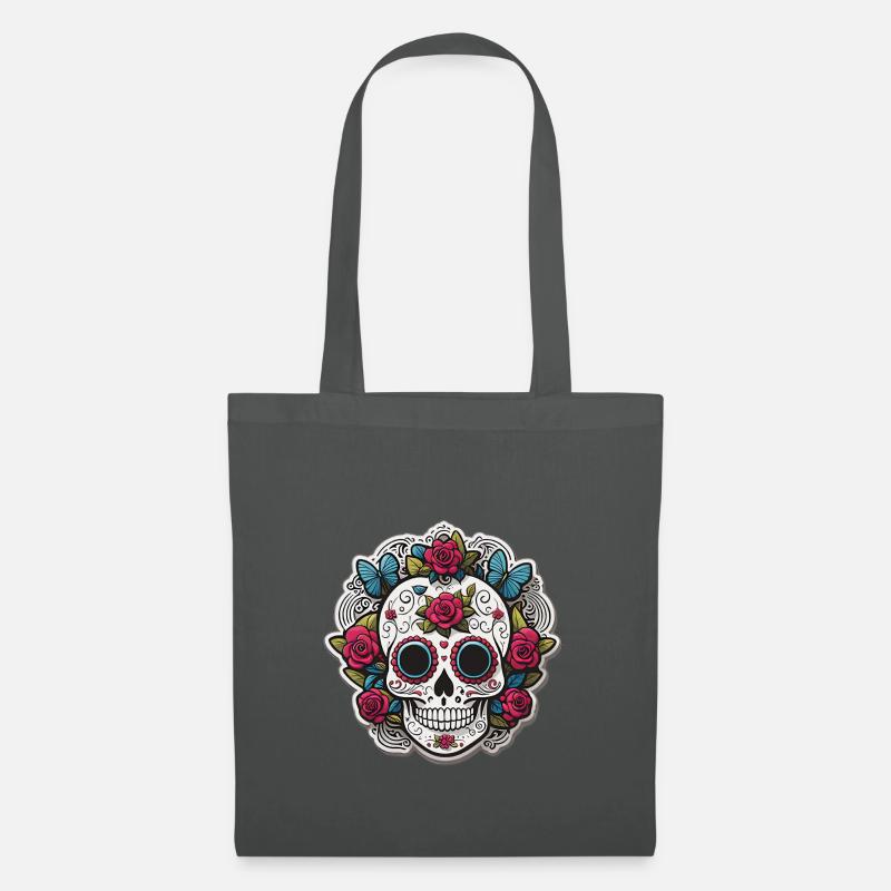 Sugar Skull - Stoffbeutel - Graphite