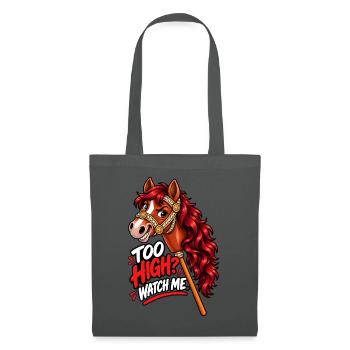 Hobby-Horsing-Sprung – Buntes Pferd - Stoffbeutel - Graphite - Vorne