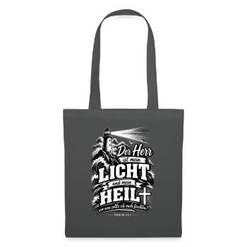 Der Herr ist mein Licht und mein Heil – Psalm 27,1 - Stoffbeutel - Graphite - Vorne