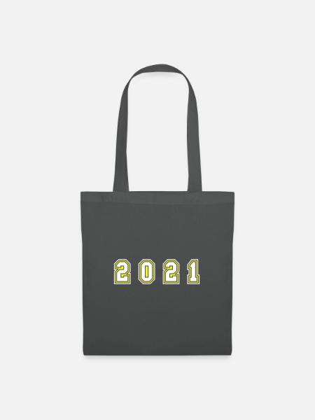 2021 Jahr Zahl - Stoffbeutel - Graphite