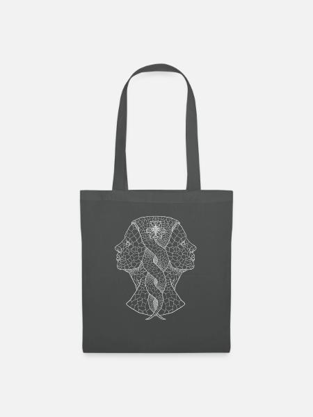Zwillinge weiß - Stoffbeutel - Graphite