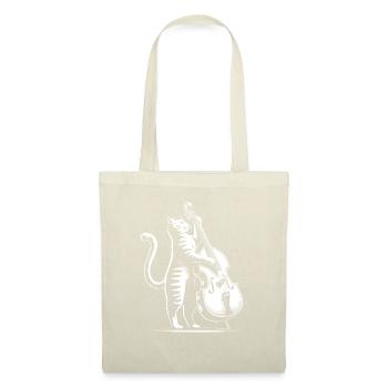Cat joue de la contrebasse - Sac en tissu - nature - Devant