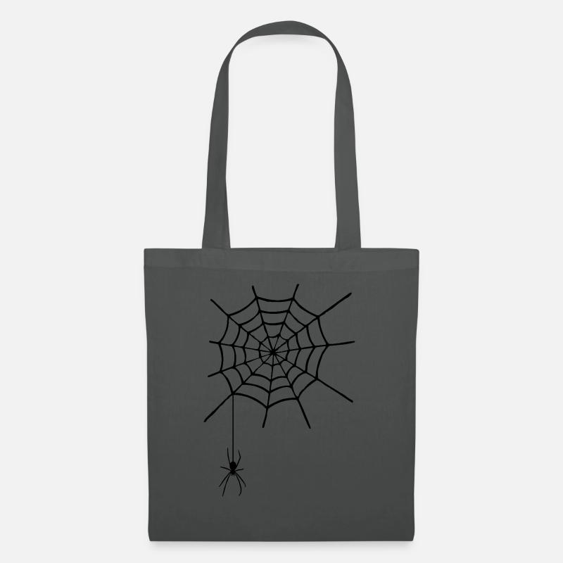 Spinnennetz mit Spinne - Stoffbeutel - Graphite