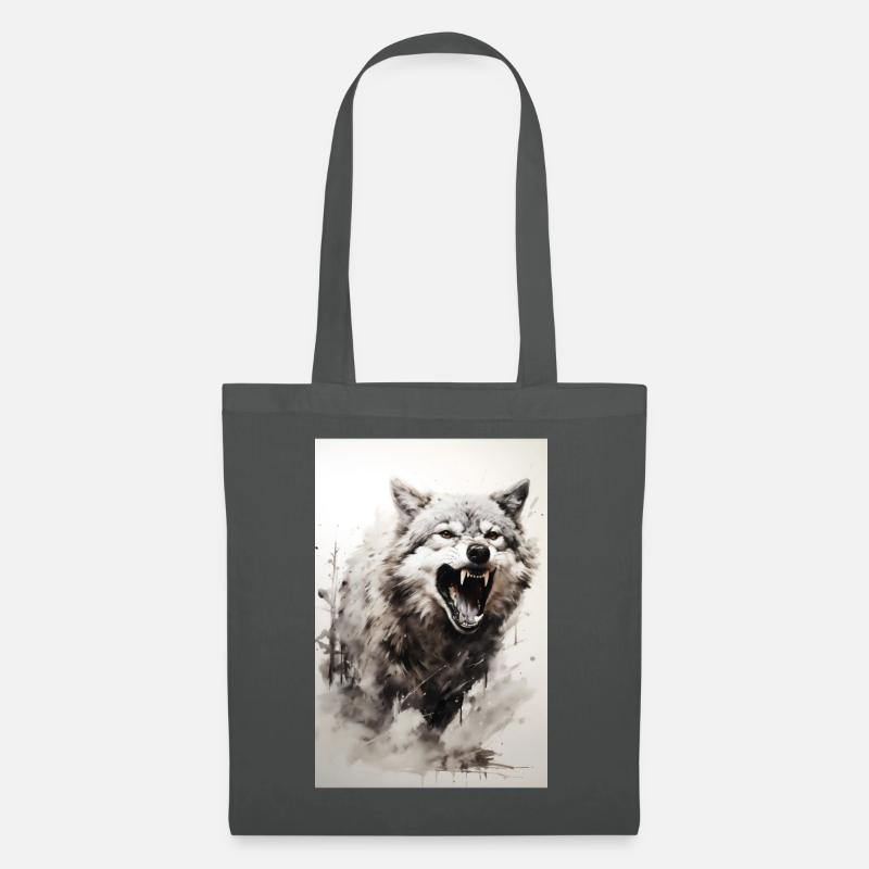 Bozkurt - grauer Wolf - Stoffbeutel - Graphite