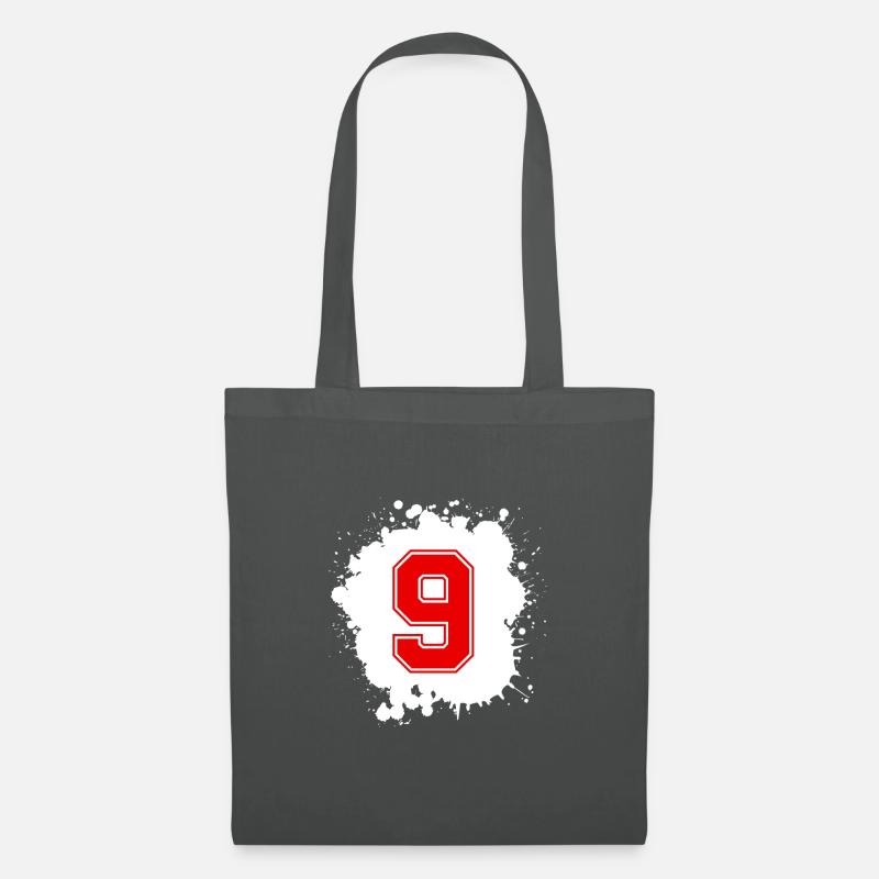 9 Zahl Klecks - Stoffbeutel - Graphite