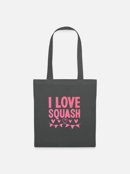 Ich liebe Squash - Stoffbeutel - Graphite