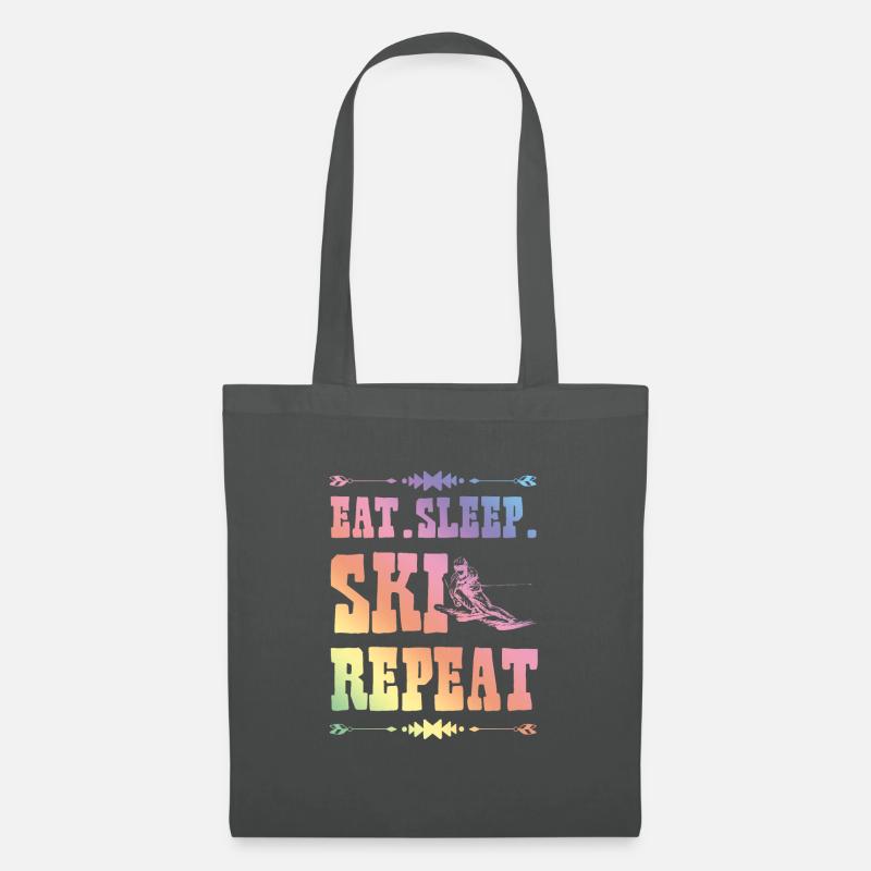 Eat Sleep Ski Repeat - Stoffbeutel - Graphite