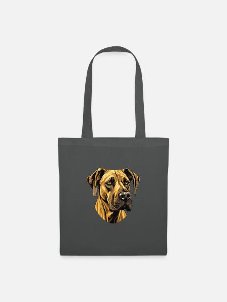 Great Dane Hund Portrait - Stoffbeutel - Graphite