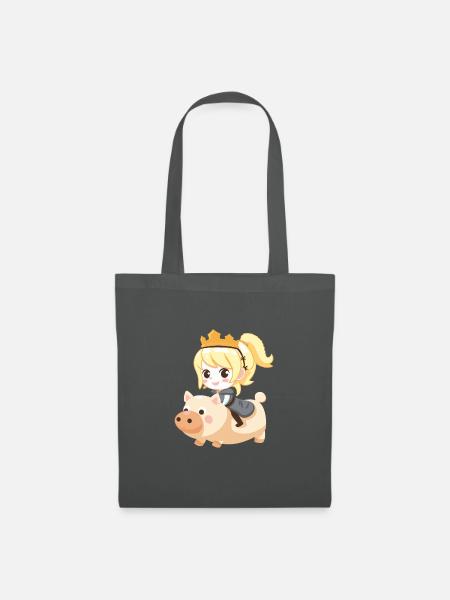 Prinzessin Schwein Märchen - Stoffbeutel - Graphite
