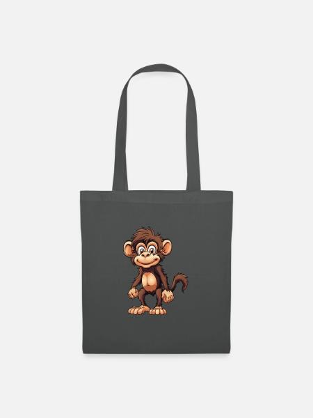 Affe Tier - Stoffbeutel - Graphite