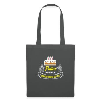 Polier Geburtstag Bauleiter Geburtstagsgeschenk - Stoffbeutel - Graphite - Vorne