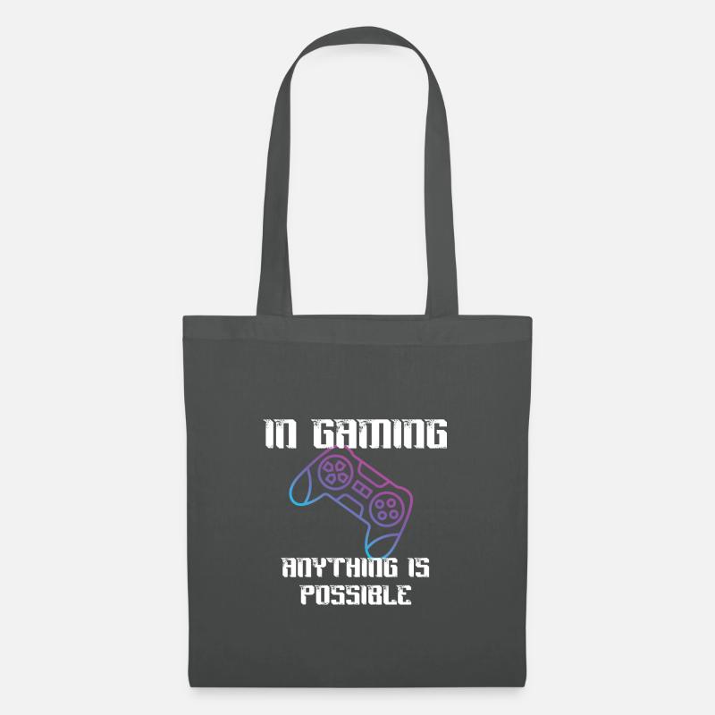 Beim Gaming ist alles möglich - Stoffbeutel - Graphite