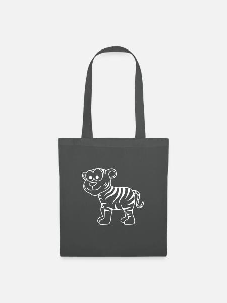 Tiger Comic Tier - Stoffbeutel - Graphite