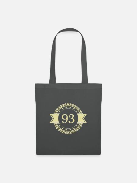 93 Zahl Emblem - Stoffbeutel - Graphite