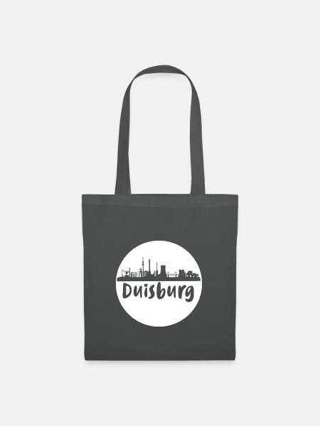 duisburg, skyline, weiss, kreis - Stoffbeutel - Graphite