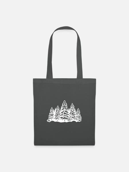 Wald Bäume - Stoffbeutel - Graphite