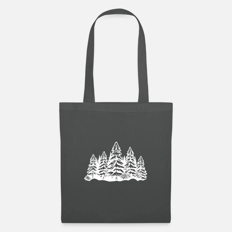 Wald Bäume - Stoffbeutel - Graphite