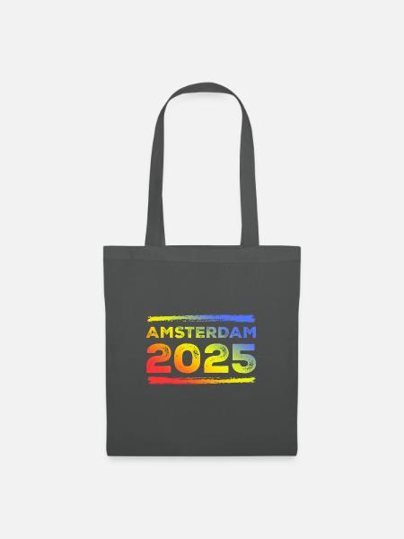 Amsterdam 2025 Bunt - Stoffbeutel - Graphite