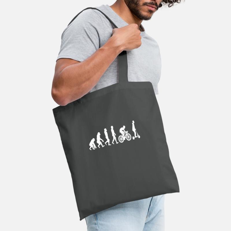 Evolution E-Roller Menschen Entwicklung Geschenk Stoffbeutel