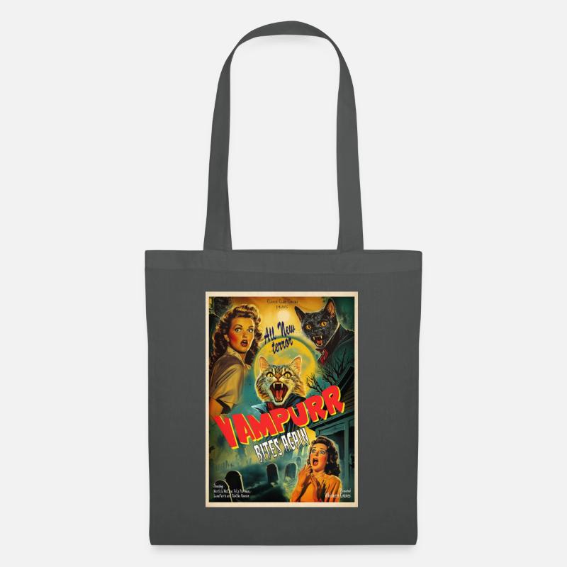 Vampurr Bites Again - Retro Horror Poster - Stoffbeutel - Graphite
