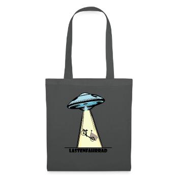 Ufo, Lastenfahrrad, Lastenrad, Cargobike, Aliens - Stoffbeutel - Graphite - Vorne