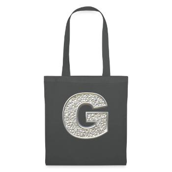 G, letter, letter G, initial, initial G, monogram, - Stoffbeutel - Graphite - Vorne