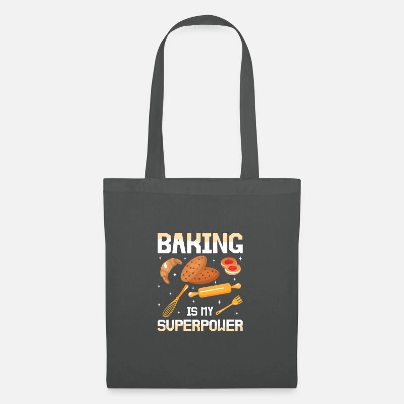 Baking Is My Superpower Funny Baker - Stoffbeutel - Graphite
