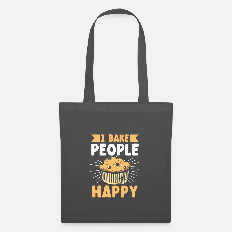 I Bake People Happy Funny Baking Baker - Stoffbeutel - Graphite