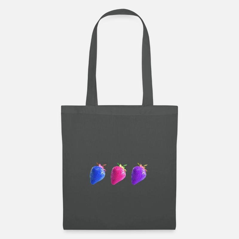 Erdbeeren, bunt, popart, artwork,weisse erdbeere - Stoffbeutel - Graphite