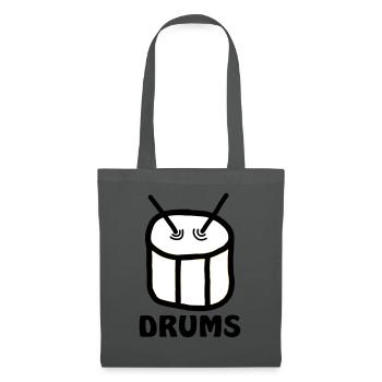 drums Schlagzeug Band Musik Trommel - Stoffbeutel - Graphite - Vorne