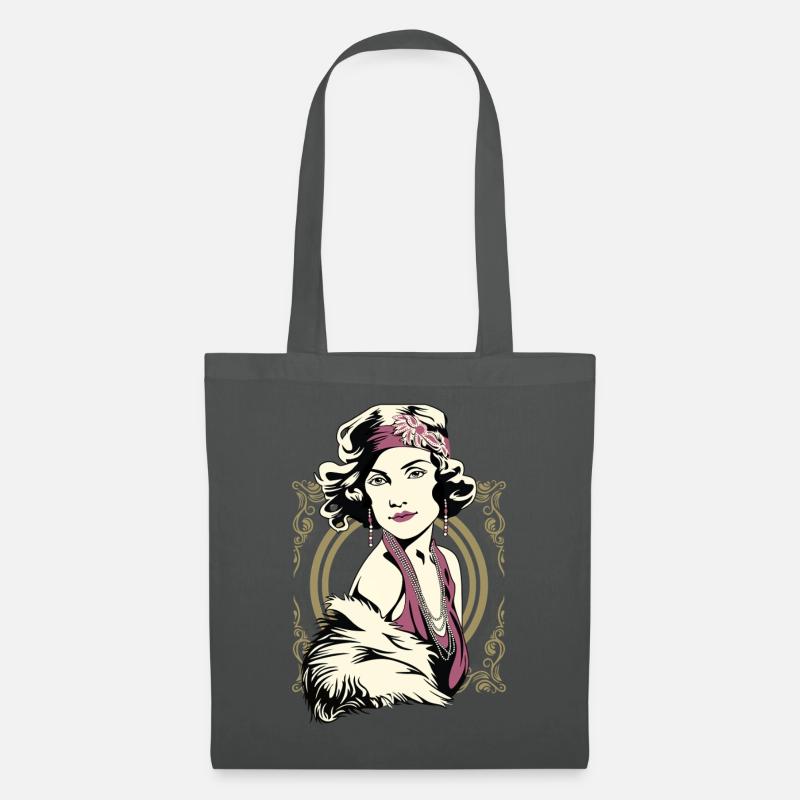 Flappers Mädchen VIOLETT - Stoffbeutel - Graphite