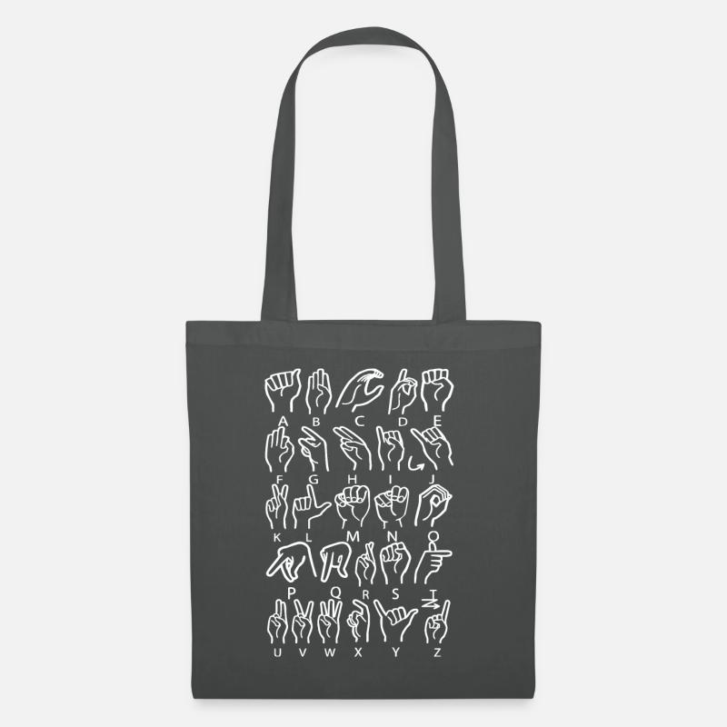 Gehörlose Taubstumm Deaf Geschenk - Stoffbeutel - Graphite