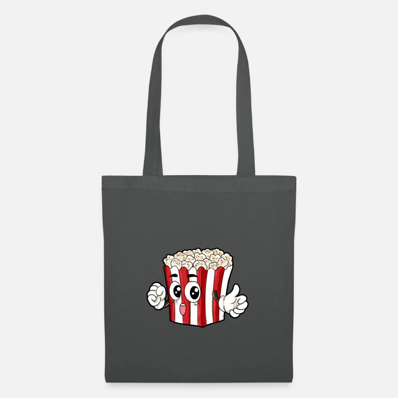 Popcorn Essen Feinschmecker Geschenk - Stoffbeutel - Graphite