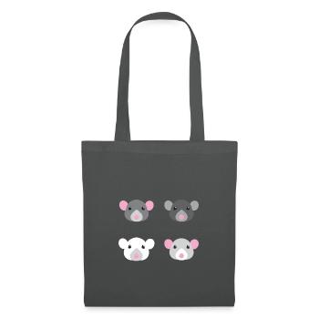 four mice rat faces - Tote Bag - graphite grey - Front