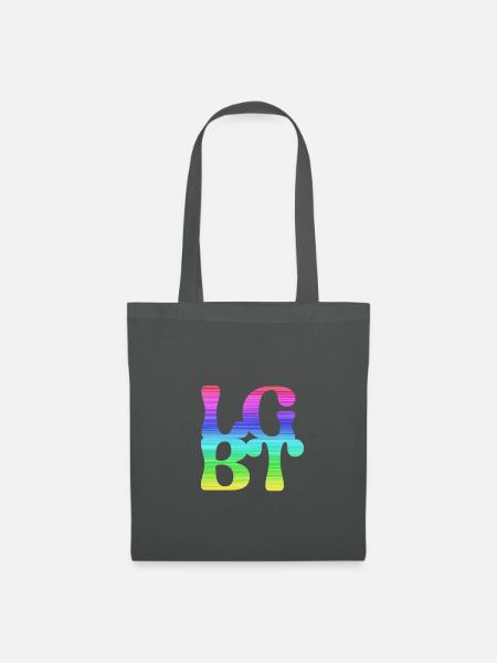 lgbt,typo,pride,regenbogen - Stoffbeutel - Graphite
