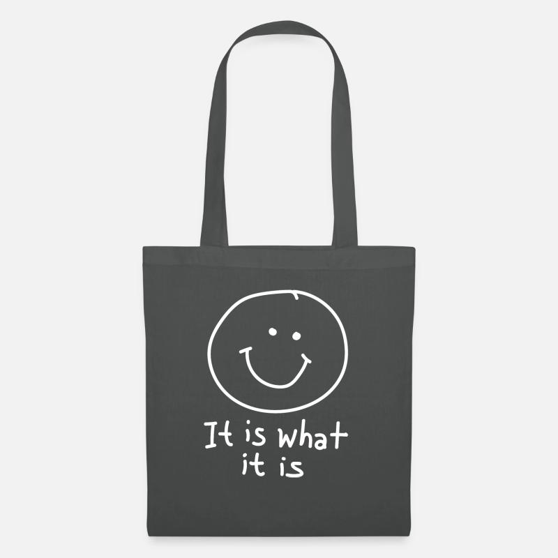c’est ce que c’est avec, visage souriant - Sac en tissu - gris graphite
