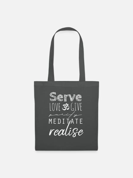 Serve love give meditate Yoga text Design - Stoffbeutel - Graphite