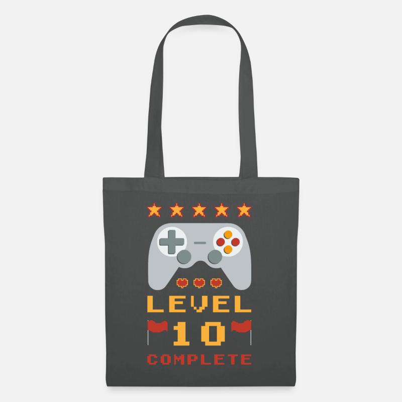 10. Geburtstag Level 10 Complete - Stoffbeutel - Graphite