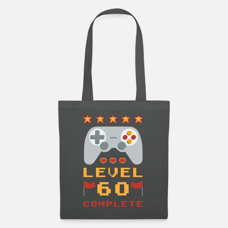 60. Geburtstag Level 60 Complete - Stoffbeutel - Graphite