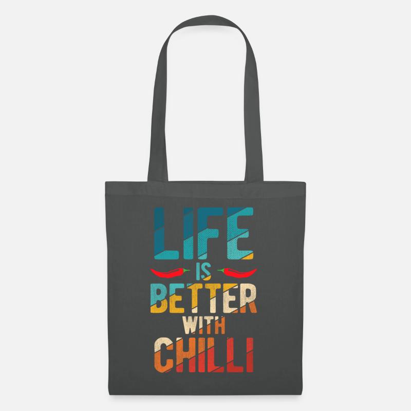 Life Is Better With Chilli Peperoni Jalapeno Spruc - Stoffbeutel - Graphite