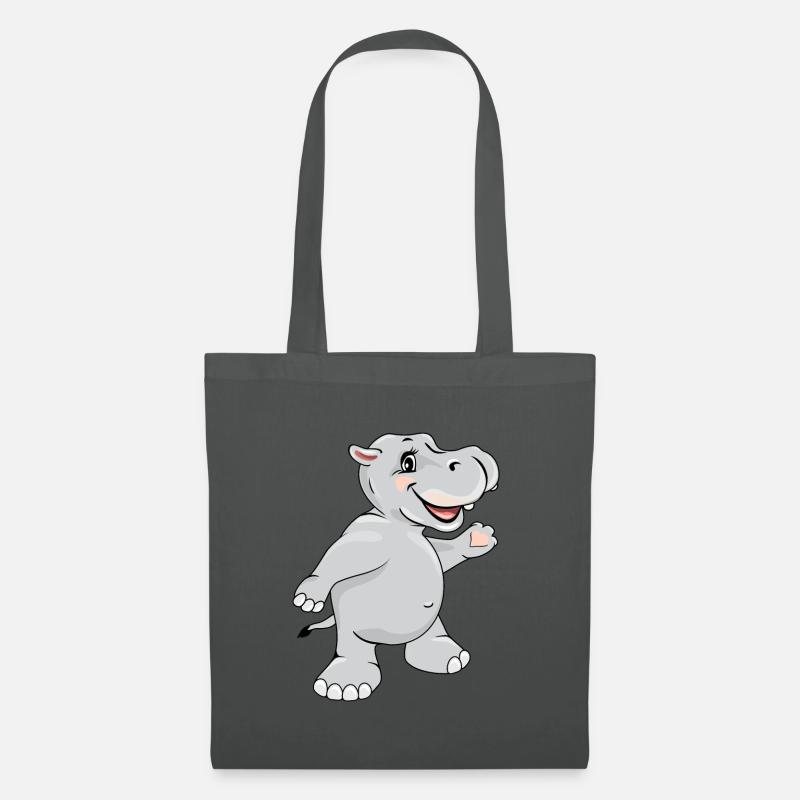Dancing happy hippo - Tote Bag - graphite grey