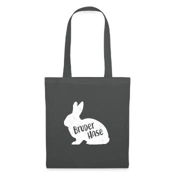 Bruder Hase Familie Geschwister Osterhase Hasen - Stoffbeutel - Graphite - Vorne