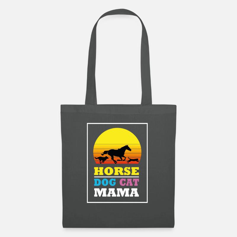 Pferd Katze Hunde Mama - Stoffbeutel - Graphite