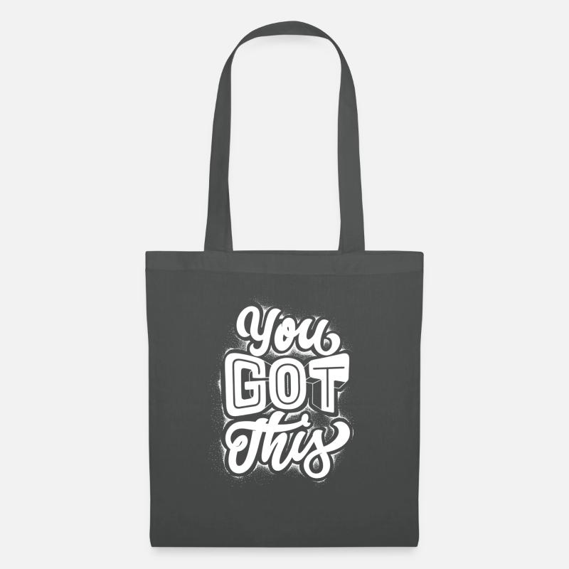 Du hast das! Motivation White Print - Stoffbeutel - Graphite