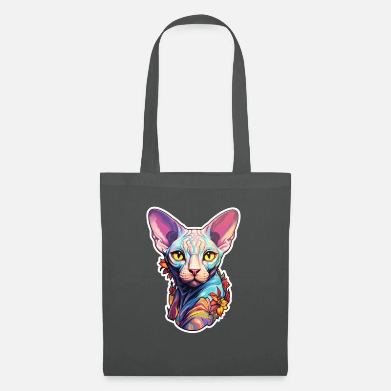 Sphynx-Katzenkopf - Stoffbeutel - Graphite