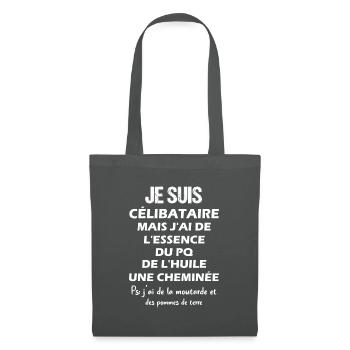 Je suis célibataire t-shirt humoristique - Sac en tissu - gris graphite - Devant