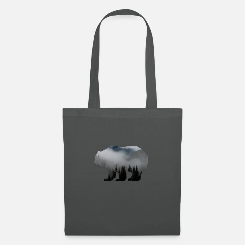 Waldbewohner / Natur Bär Wald Baum - Stoffbeutel - Graphite