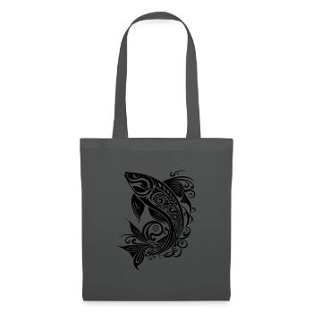 Fish Tribal Tattoo Style Sea Lake River Nature - Tote Bag - graphite grey - Front