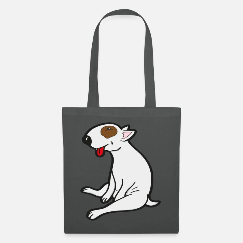 Sitzender Bull Terrier - Stoffbeutel - Graphite