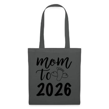 Mom To 2026 Fußabdruck Design - Stoffbeutel - Graphite - Vorne